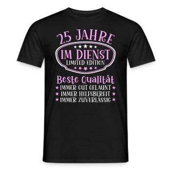 25 Jahre im Dienst 25 Jähriges Dienstjubiläum - Männer T-Shirt - Schwarz - Vorne - AI Model Male 178 light (178cm)