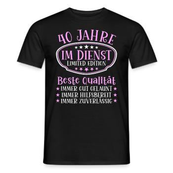 40 Jahre im Dienst 40 Jähriges Dienstjubiläum - Männer T-Shirt - Schwarz - Vorne - AI Model Male 178 light (178cm)