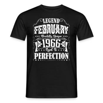 Février 1966. Cadeau d'Anniversaire février 1966. - T-shirt homme - noir - Devant - AI Model Male 178 light (178cm)