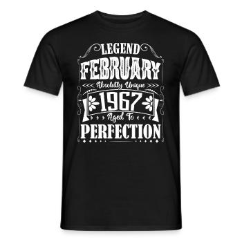 Février 1967. Cadeau d'Anniversaire février 1967. - T-shirt homme - noir - Devant - AI Model Male 178 light (178cm)