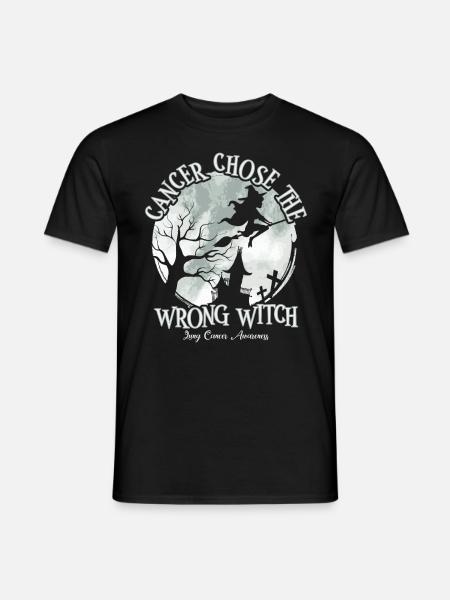 Cancer Witch White Lung Cancer - Men's T-Shirt - black