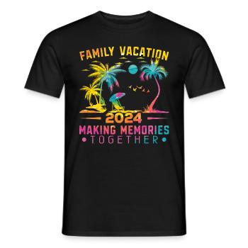 Sommer Familienurlaub 2024 - Männer T-Shirt - Schwarz - Vorne - AI Model Male 178 light (178cm)