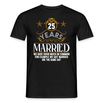We have a lot in common 25th wedding anniversary - Men's T-Shirt - black - Front - AI Model Male 178 light (178cm)