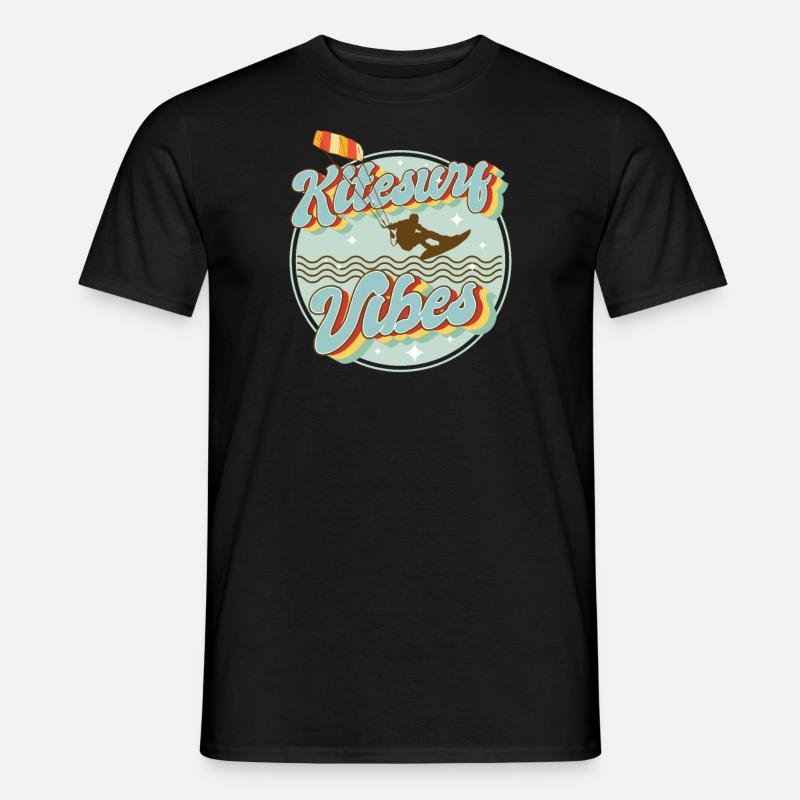 Kitesurf Kiteboard Kitesurfen Vintage Kitesurfer - Männer T-Shirt - Schwarz
