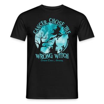 Cancer Has The False Witch Ovarian Cancer - Men's T-Shirt - black - Front - AI Model Male 178 light (178cm)