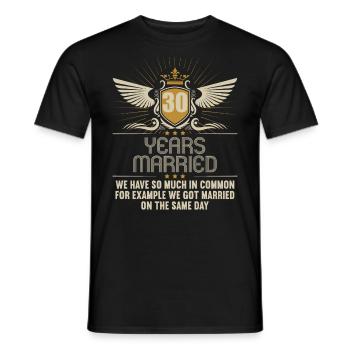We have a lot in common 30th wedding anniversary - Men's T-Shirt - black - Front - AI Model Male 178 light (178cm)
