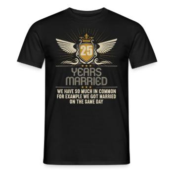 We have a lot in common 25th wedding anniversary - Men's T-Shirt - black - Front - AI Model Male 178 light (178cm)