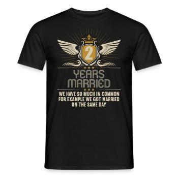 We have a lot in common 2nd wedding anniversary - Men's T-Shirt - black - Front - AI Model Male 178 light (178cm)