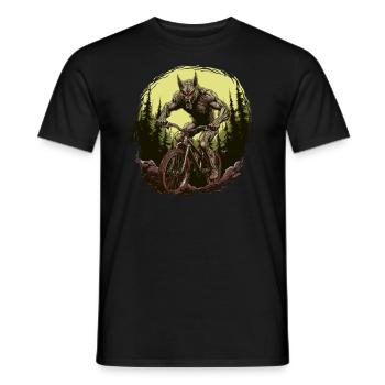 MTB Mountainbike Fahrrad BMX El-Chupacabra - Männer T-Shirt - Schwarz - Vorne - AI Model Male 178 light (178cm)