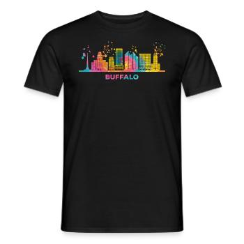 Buffalonians Skyline Stadtbild Buffalo - Männer T-Shirt - Schwarz - Vorne - AI Model Male 178 light (178cm)