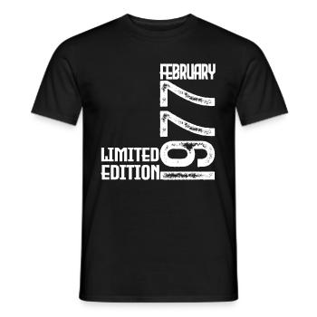 Cadeau Anniversaire Février 1977. February 1977. - T-shirt homme - noir - Devant - AI Model Male 178 light (178cm)