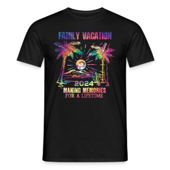 Family holidays 2024 make memories - Men's T-Shirt - black - Front - AI Model Male 178 light (178cm)