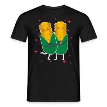 Cute Corn Couple Hugging Corn Fruits Lovers - Männer T-Shirt - Schwarz - Vorne - AI Model Male 178 light (178cm)
