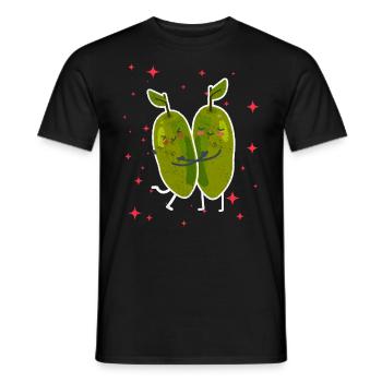 Cute Curuba Couple Hugging Curuba Fruits - Männer T-Shirt - Schwarz - Vorne - AI Model Male 178 light (178cm)