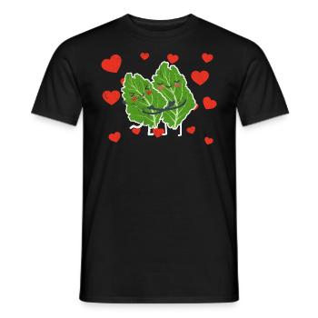 Cute Kale Couple Hugging Kale Fruits Lovers - Männer T-Shirt - Schwarz - Vorne - AI Model Male 178 light (178cm)