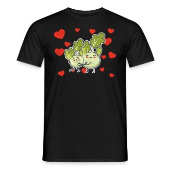 Cute Kohlrabi Couple Hugging Kohlrabi Fruit Lovers - Männer T-Shirt - Schwarz - Vorne - AI Model Male 178 light (178cm)