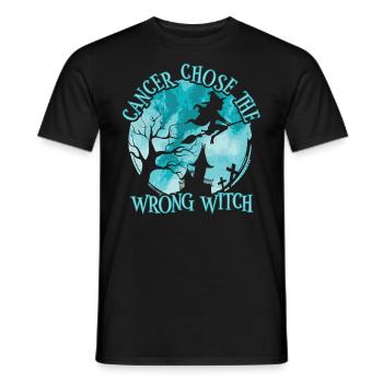 Cancer Has The False Witch Ovarian Cancer - Men's T-Shirt - black - Front - AI Model Male 178 light (178cm)
