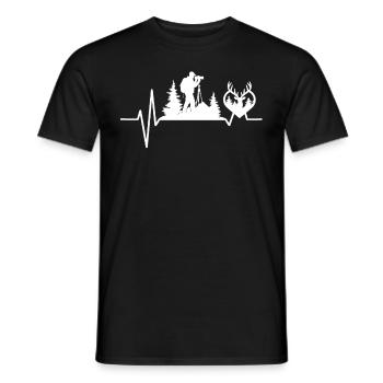 Heartbeat Photography Camera Nature Photographer - Men's T-Shirt - black - Front - AI Model Male 178 light (178cm)
