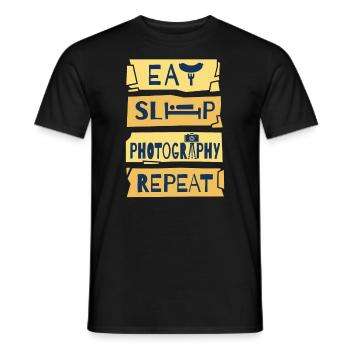 Photography Camera Photo-REPEAT Nature Photographer - Men's T-Shirt - black - Front - AI Model Male 178 light (178cm)