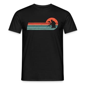 Photography Camera, Vintage Nature Photographer - Men's T-Shirt - black - Front - AI Model Male 178 light (178cm)