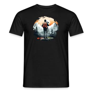 Appareil photo, Photographe de paysage, Photographe de nature - T-shirt homme - noir - Devant - AI Model Male 178 light (178cm)
