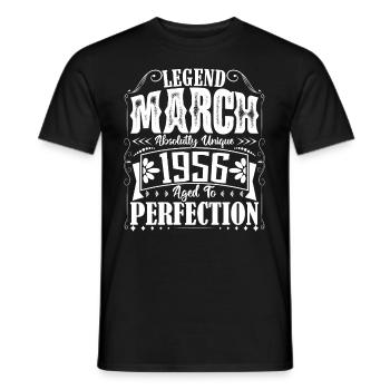 March 1956. March 1956 Birthday Gift. March. - Men's T-Shirt - black - Front - AI Model Male 178 light (178cm)