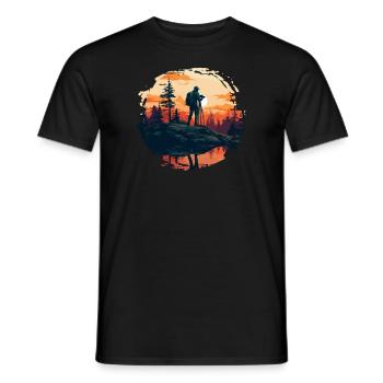Photographe de paysage, Appareil photo, Photographe de nature - T-shirt homme - noir - Devant - AI Model Male 178 light (178cm)
