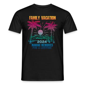 Family holidays 2024 make memories - Men's T-Shirt - black - Front - AI Model Male 178 light (178cm)