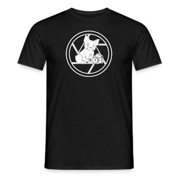 Dog Photo Camera Lens Nature Photographer - Men's T-Shirt - black - Front - AI Model Male 178 light (178cm)