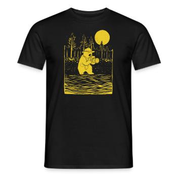 Ours, Photographe de paysage, Photographe de nature - T-shirt homme - noir - Devant - AI Model Male 178 light (178cm)