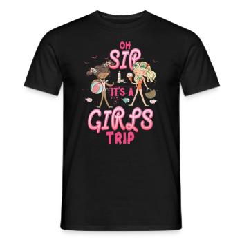 Week-end entre filles Oh Sip It’s A Girls Trip - T-shirt homme - noir - Devant - AI Model Male 178 light (178cm)