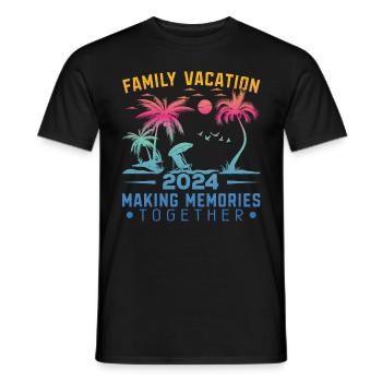 Sommer Familienurlaub 2024 - Männer T-Shirt - Schwarz - Vorne - AI Model Male 178 light (178cm)