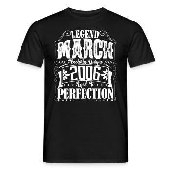 March 2006. March 2006 Birthday Gift. March. - Men's T-Shirt - black - Front - AI Model Male 178 light (178cm)