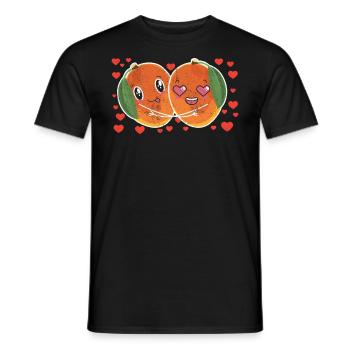Cute Mango Couple Hugging Mango Fruit Lovers - Männer T-Shirt - Schwarz - Vorne - AI Model Male 178 light (178cm)