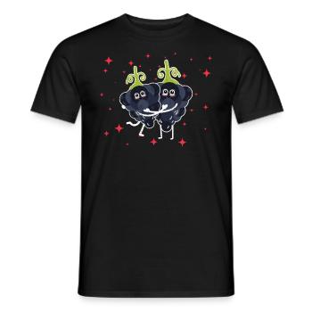 Cute Mulberry Couple Hugging Mulberry Fruit Lovers - Männer T-Shirt - Schwarz - Vorne - AI Model Male 178 light (178cm)
