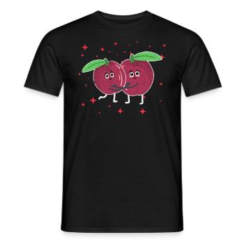 Cute Passionfruit Couple Hugging Fruit Lovers - Männer T-Shirt - Schwarz - Vorne - AI Model Male 178 light (178cm)