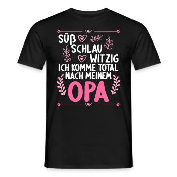 Ich komme total nach meinem Opa Enkelin Enkel - Männer T-Shirt - Schwarz - Vorne - AI Model Male 178 light (178cm)