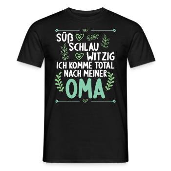 Ich komme total nach meiner Oma Enkelin Enkel - Männer T-Shirt - Schwarz - Vorne - AI Model Male 178 light (178cm)