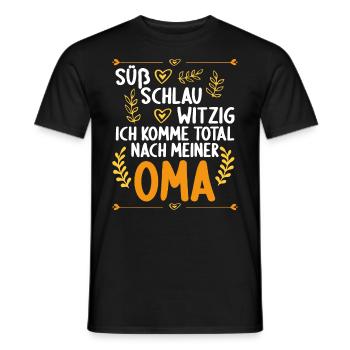Ich komme total nach meiner Oma Enkelin Enkel - Männer T-Shirt - Schwarz - Vorne - AI Model Male 178 light (178cm)