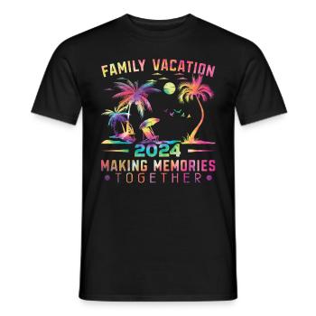 Vacances d’été en famille 2024 - T-shirt homme - noir - Devant - AI Model Male 178 light (178cm)
