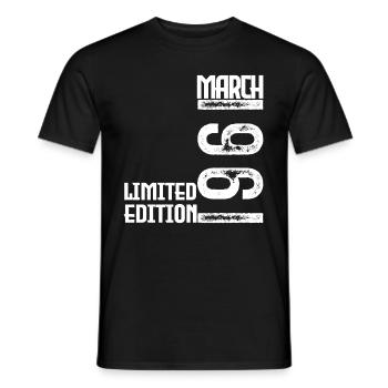Cadeau Anniversaire Mars 1961. March 1961. mars - T-shirt homme - noir - Devant - AI Model Male 178 light (178cm)