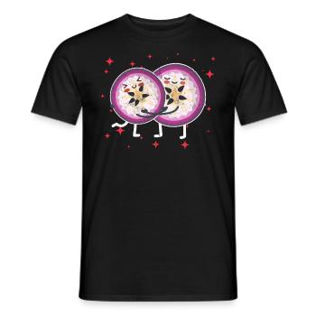 Cute Star Apple Couple Hugging Star Apple Lovers - Männer T-Shirt - Schwarz - Vorne - AI Model Male 178 light (178cm)