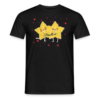 Couple mignon de carambole étreignant les amateurs de carambole - T-shirt homme - noir - Devant - AI Model Male 178 light (178cm)