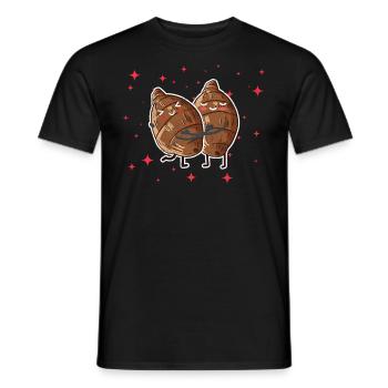 Couple de taro mignon étreignant les amateurs de légumes de taro - T-shirt homme - noir - Devant - AI Model Male 178 light (178cm)