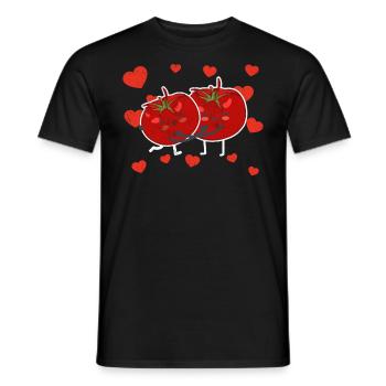 Cute Tomato Couple Hugging Tomato Fruit Lovers - Männer T-Shirt - Schwarz - Vorne - AI Model Male 178 light (178cm)