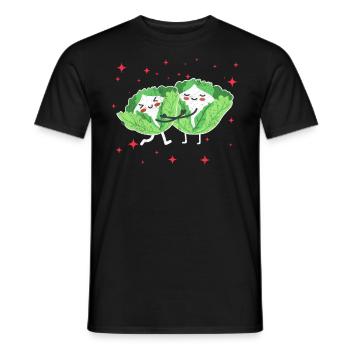 Mignon Couple De Chou Blanc Étreignant Chou Blanc - T-shirt homme - noir - Devant - AI Model Male 178 light (178cm)