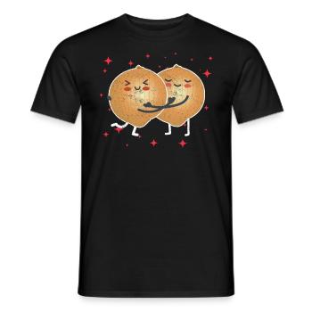 Cute Yellow Onion Couple Hugging YellowOnion Lover - Männer T-Shirt - Schwarz - Vorne - AI Model Male 178 light (178cm)
