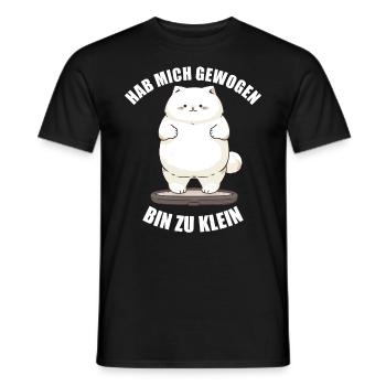 Hab mich gewogen bin zu klein Katze - Männer T-Shirt - Schwarz - Vorne - AI Model Male 178 light (178cm)