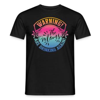 Warning Moms Friends Reunion Girls Trip - Men's T-Shirt - black - Front - AI Model Male 178 light (178cm)