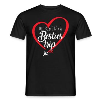 Week-end entre filles Oh Sip C’est un voyage de meilleures amies - T-shirt homme - noir - Devant - AI Model Male 178 light (178cm)